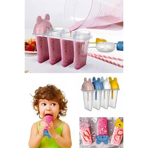 Snowy 4'lü Dondurma Kalıbı Figürlü ve Renkli Dondurma Kabı