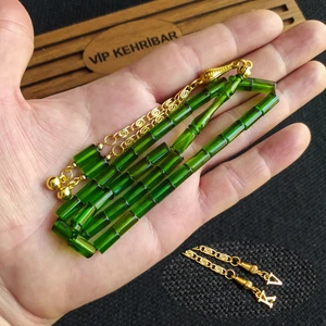 Vip Kehribar 5,5X10 mm Kesme Ateşi Kehribar Tesbih Isme Özel Kişiselleştirilebilir Ahşap Kutulu Tespih