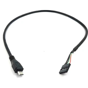 BK Teknoloji 5 Pin Anakart Dişi Başlık - Mikro USB Erkek Adaptör Dupont Genişletici Kablo 50CM