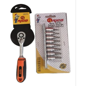 1/4 Küçük Torx Lokmalı Torx Seti Takımı  ve 1/4 Lokma Cırcır Kolu