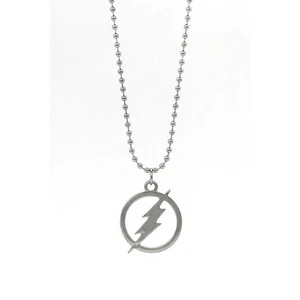 The Flash Şimşek Kolye - Top Zincirli Gümüş Kaplama