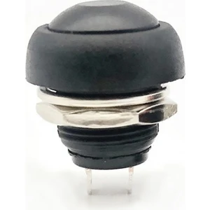 12MM PBS-33B 2 Pin Push Buton Siyah On Off 1A 250V Yuvarlak Su Geçirmez Anahtar