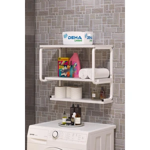 Üç Katlı Klozet Üstü Düzenleyici  Çamaşır Makinesi Duvar Rafı Banyo Dolabı