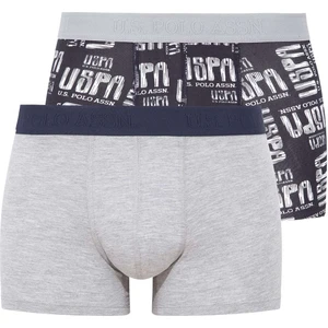 U.S. Polo Assn. Erkek Gri Melanj 2'li Boxer 80358
