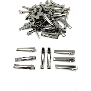 50 Adet 5.5 Cm Gümüş Renk Metal Pens Toka  Timsah Toka Kadın Toka