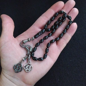 Vip Kehribar 6X10 mm Beyzi Kesim Gürcü Oltusu Tesbih Ahşap Kutulu