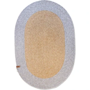 The Mia Jüt Oval Halı Bambu Gri 90X60 cm