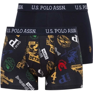 U.S. Polo Assn. Erkek Baskılı-Lacivert 2'li Boxer