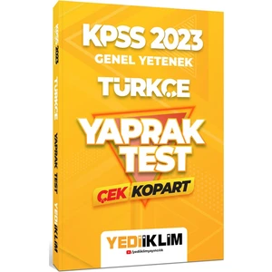 Yediiklim Yayınları 2023 KPSS Genel Yetenek Türkçe Çek Kopart Yaprak Test