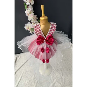 Mnk Baby Sırt Fiyonklu Kız Bebek Mevlütlük Elbise PNPN147