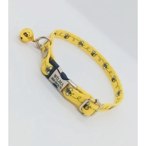 Pet Love Forever Metal Kilitli Arılı, Isimli Kedi Tasması, Arı Desenli Kedi Köpek Tasması, Isimlikli Kedi Tasması