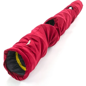 Katlanabilir Uzun Kadife Kedi Tüneli (Kırmızı)