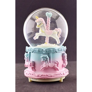 Home Dekor Hediye Sevgiliye Hediye Unicorn Pembe Mavi Orta Boy Kar Küresi Işıklı Müzikli 12CM Boy
