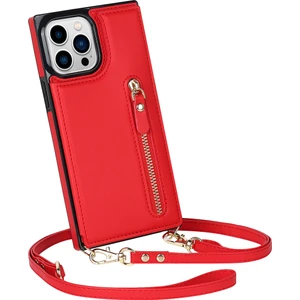 Çapraz Gövde Kart Yuvası Cüzdan iPhone 14 Pro Kılıfı (Yurt Dışından)