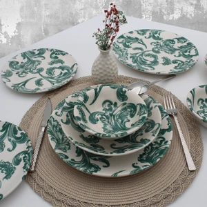 Arna Porselen Sena 24 Parça 6 Kişilik Yemek Takımı- Yeşil