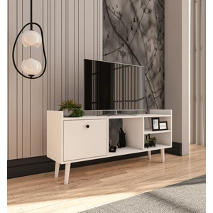 VM VERTEX MOBİLYA Leo Tv Ünitesi Beyaz Televizyon Konsolu 140 cm Ekonomik Modül Sehpa