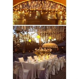 4 Metre 8 Fonksiyonlu Perde LED 96 Ledli 50X60X70CM Saçaklı Kablolu Fişli