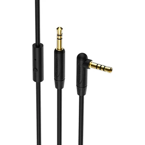 Mikrofonlu L Tip Ses Aux Kablo 3,5 mm Jak - 3,5 mm Jak, , Tek Tuşla Çalıştırma Kontrolü  1 M