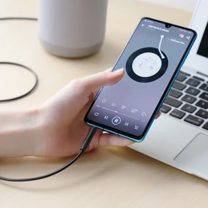 Mikrofonlu L Tip Ses Aux Kablo 3,5 mm Jak - 3,5 mm Jak, , Tek Tuşla Çalıştırma Kontrolü  1 M