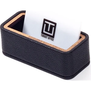 Turgut Office Deri Ahşap Detaylı Kartvizitlik Siyah