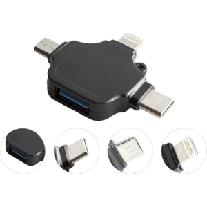5003 Lightning iPhone Type-C Micro USB 3in1 USB 3.0 Dişi Mouse Flash Otg Çevirici Adaptör