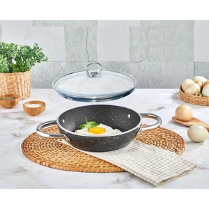 Granit Sahan Yumurta Tavası 22 cm Cam Kapaklı