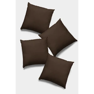 4'lü 43 x 43 cm Kahve Döşemelik Tay Tüyü Premium Kumaş Dekoratif Çift Taraflı Kırlent Kılıfı KRL005