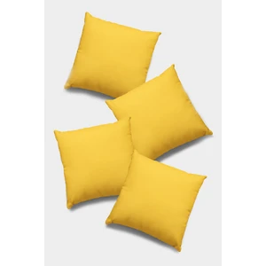 4'lü 43 x 43 cm Sarı Tay Tüyü Döşemelik Premium Kumaş Dekoratif Çift Taraflı Kırlent Kılıfı KRL016