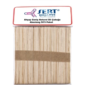Sert Kırtasiye Ahşap Geniş Naturel Dil Çubuğu Abeslang 50'li Paket
