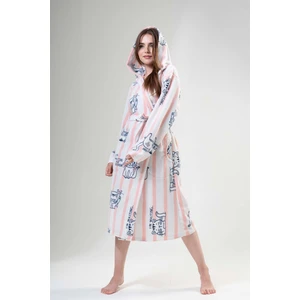Kadın Kapüşonlu Polar Pink Sabahlık 203184-0221