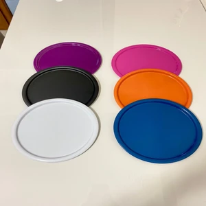 Aslı Hediyelik 6'lı Mix Set Metal Tek Kişilik Dekoratif Mum, Çay, Kahve ve Pasta Servisi Sunum Tepsisi  23 cm