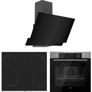 Fryart Ms Serisi Inox-Siyah Ankastre Elektrikli Cam Set (D063 + MS261 + XE63MI)