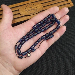 Vip Kehribar 7X11 mm Mesut Elma Usta Işçilikli Sıkma Kehribar Tesbih Imzalı Sistemli Tespih Ahşap Kutulu