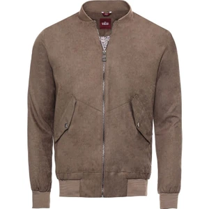 Krem Cepli Süet Bomber Mont