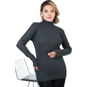 Belifanti Collection Kadın Füme Yarım Balıkçı Yaka Kazak