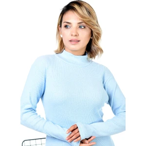 Belifanti Collection Kadın Bebe Mavisi Yarım Balıkçı Yaka Kazak