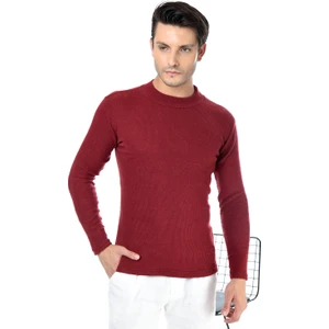 Belifanti Collection Erkek Bordo Yarım Balıkçı Yaka Slim Fit Kazak