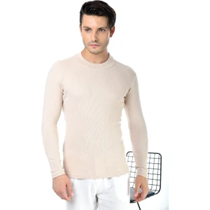 Belifanti Collection Erkek Bej Yarım Balıkçı Yaka Slim Fit Kazak