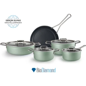 Mastermaid Biodiamond 9 Parça Tencere Seti Cabbage Green