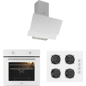 Esty Ankastre Beyaz Set (Turbo Fırın-Dokunmatik Davlumbaz )