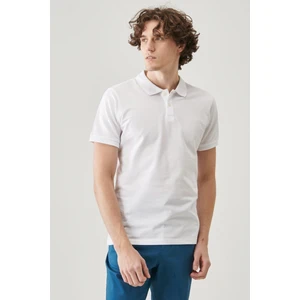 Erkek Kırık Beyaz Regular Fit Polo Yaka T-Shirt