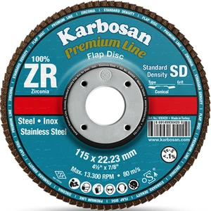 115X22.23 Zirkonyum (Zr) Flap Disk 60 Kum (10 Adet)