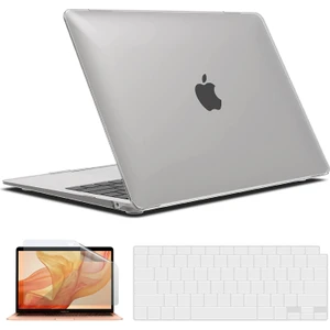 Macbook Air 13.6 İNÇ A2681 Uyumlu M2 A3113 M3 Parlak Şeffaf Kılıf + Ekran Koruyucu + Klavye Koruyucu Şeffaf