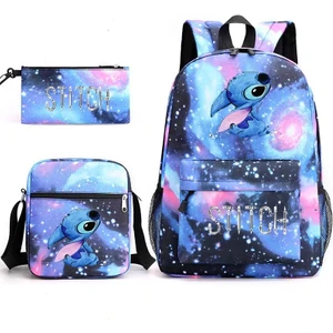 3 Parça Öğrenci Sırt Çantası Set - Siyah/pembe (Yurt Dışından)