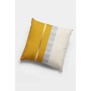 Premium Tay Tüyü Dokuma Kumaş Çift Taraflı Varak Çizgili Kırlent Yastık Kılıfı 43X43CM KRL986