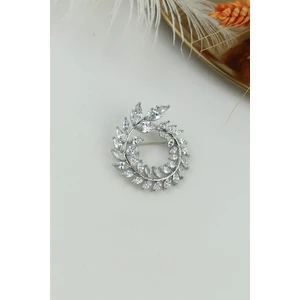 ÇLK Accessories Zirkon Taş Yaprak Broş TRBROŞ8042
