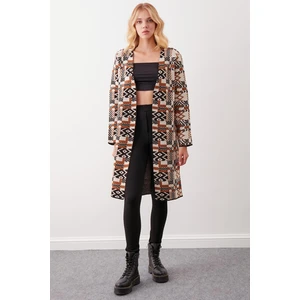 Desenli Uzun Triko Hırka