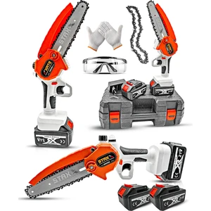 Staxx Power 21V 3AH Super Seri Çift Akülü 15 cm Pala Dal Budama Bıçkı Makinası Yağ Pompalı Seri Kullanım