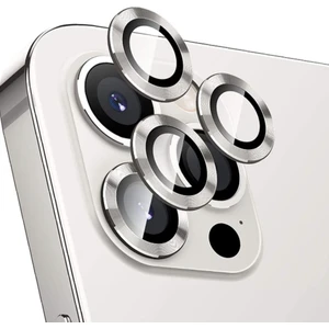Iphone 14 Pro Max Kamera Koruyucu Lens Mercek Metal Çerçeveli 3lü Set Gümüş Gri Silver