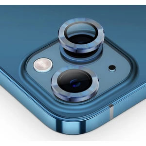 Iphone 14 Plus Kamera Koruyucu Lens Mercek Metal Çerçeveli 2li Set Mavi Blue